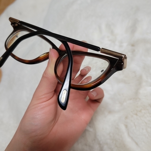 Tom Ford Glasses Frames Slight Rounded Square Optical Frame Black Brown